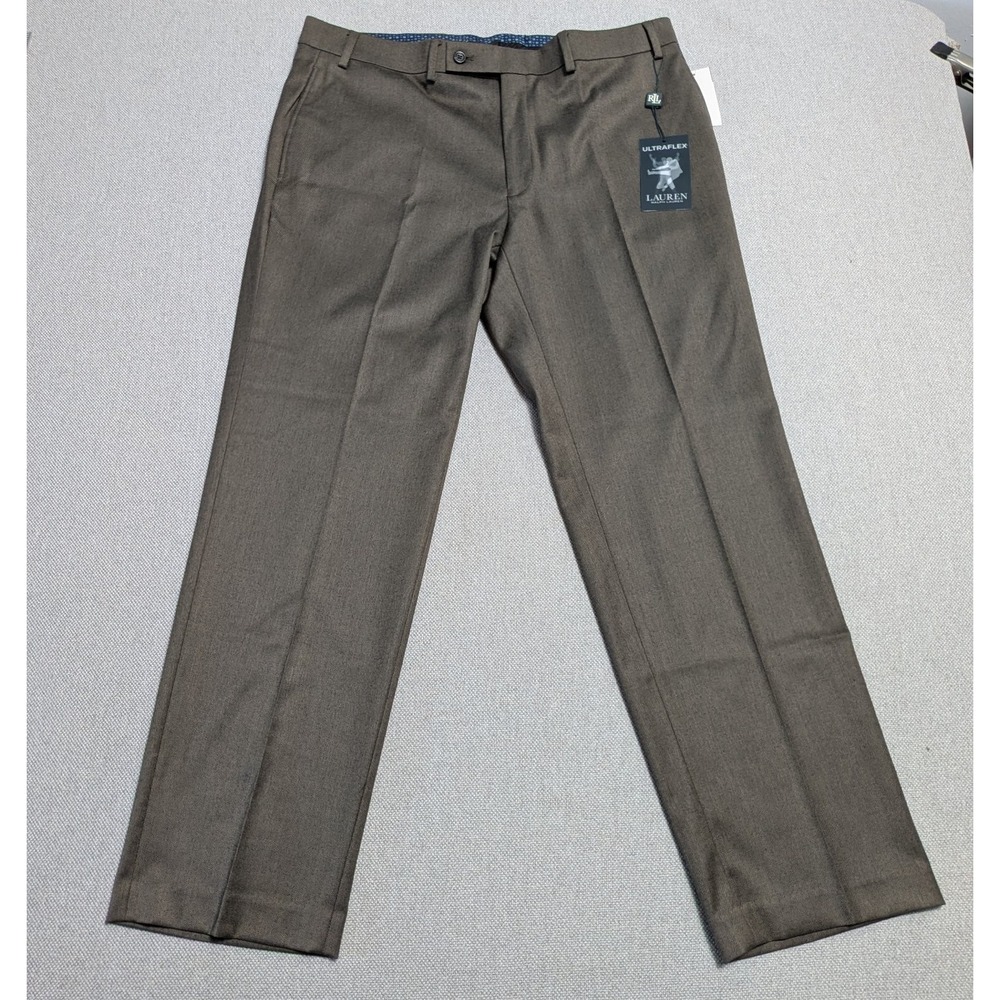 Ralph Lauren LRL Men's Taupe 36W x 30L Ultraflex Stretch Dress Pants Suit NWT